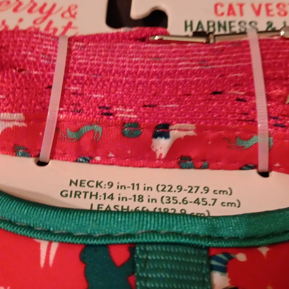 Cat vest harness and leash set Christmas theme